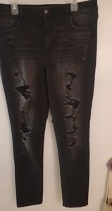 American Eagle Black Distressed Jeans
